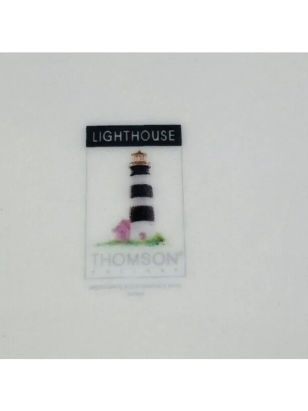 Thomson Pottery LIGHTHOUSE Birds Boats Coastal Stoneware Dinner Plates Set of 4